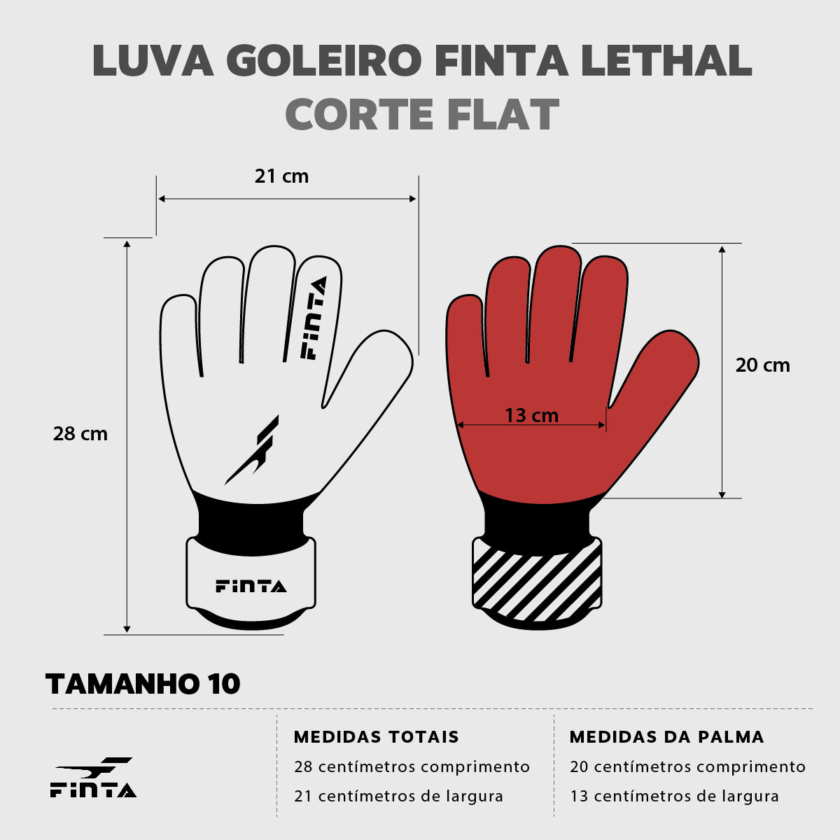 Luva de Goleiro Profissional Finta Lethal Infantil