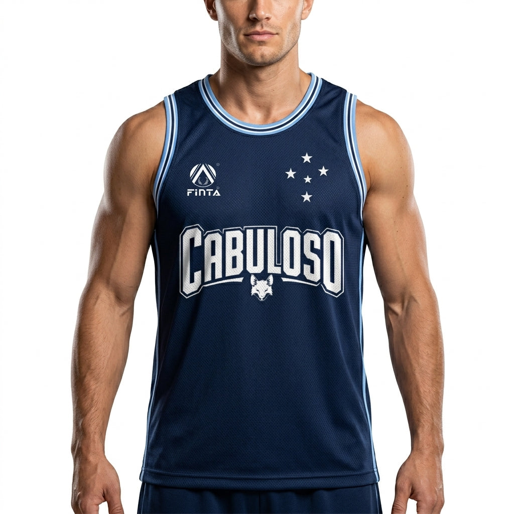 Regata Treino Basquete Azul Unissex Cruzeiro Finta - PRÉ VENDA