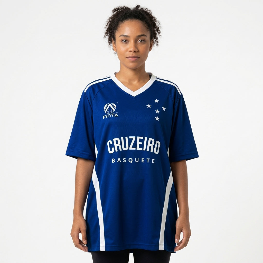 Camisa Dia Dia Azul Basquete Cruzeiro Finta - PRÉ-VENDA