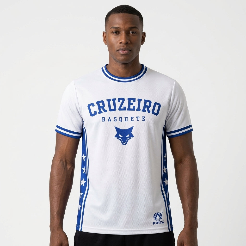Camisa Dia Dia Branca Basquete Cruzeiro Finta -PRÉ VENDA