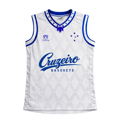Camisa Jogo Branco Basquete Cruzeiro Finta